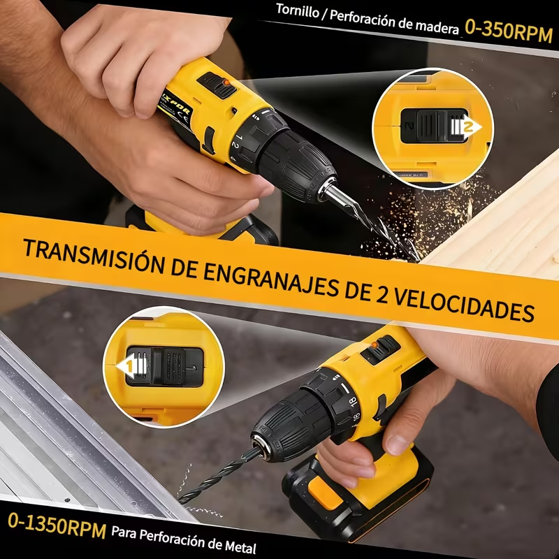 Taladro 68v com acessórios bateria
